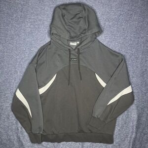 LSKD Mens Colorblock Hoodie Charcoal Grey Back Graphic Size Medium Performance